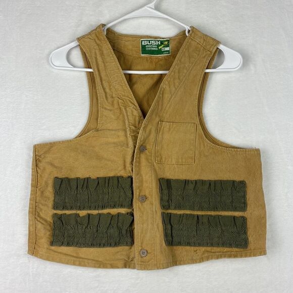 Vintage Bush Hunting Clothing Duck Bird Hunting Vest Medium Brown Made in Japan - Picture 1 of 5